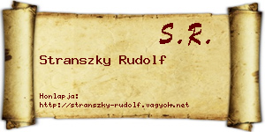 Stranszky Rudolf névjegykártya